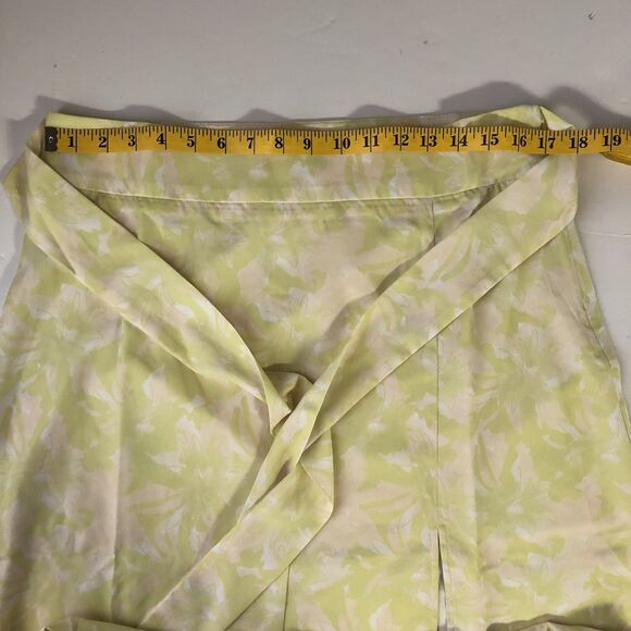 Pretty Lavish Women’s Tie Midi/maxi Skirt Slit Chartreuse Floral Size 10 NWT - Picture 3 of 14